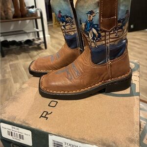 Roper Brown and Blue Toddler Cowboy Boots